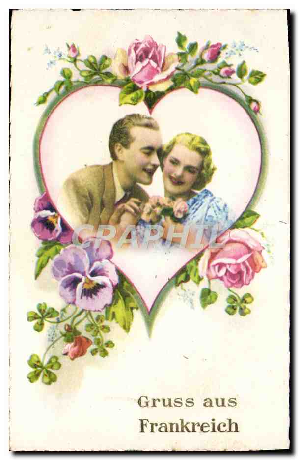 CPA Gruss Aus Frankreich Femme Fleurs