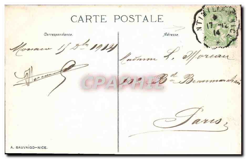 CPA Monte Carlo Le Casino Et Les Terrasses — Verso