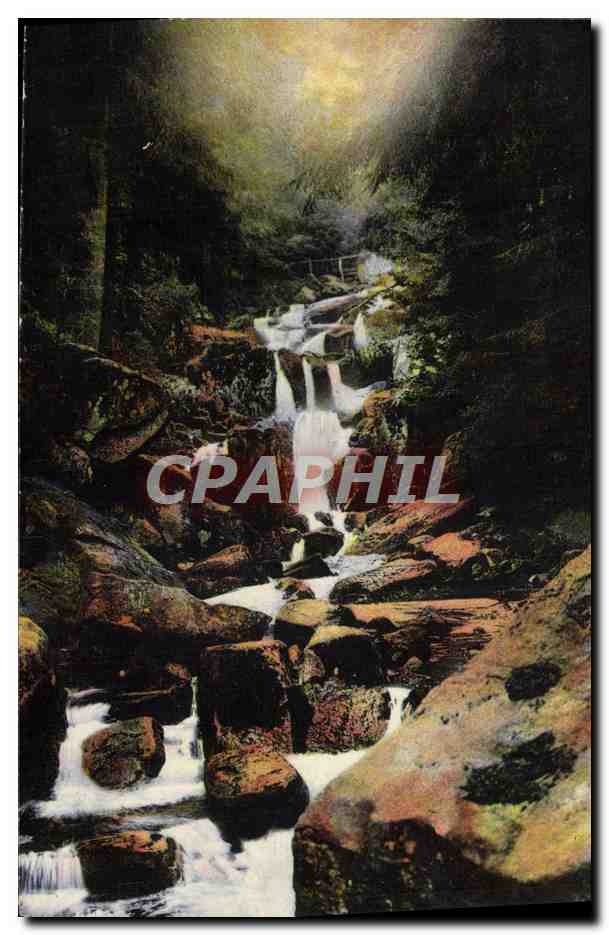 Chute d'eau dans une forêt — éditeur inconnu, n° de série non visible