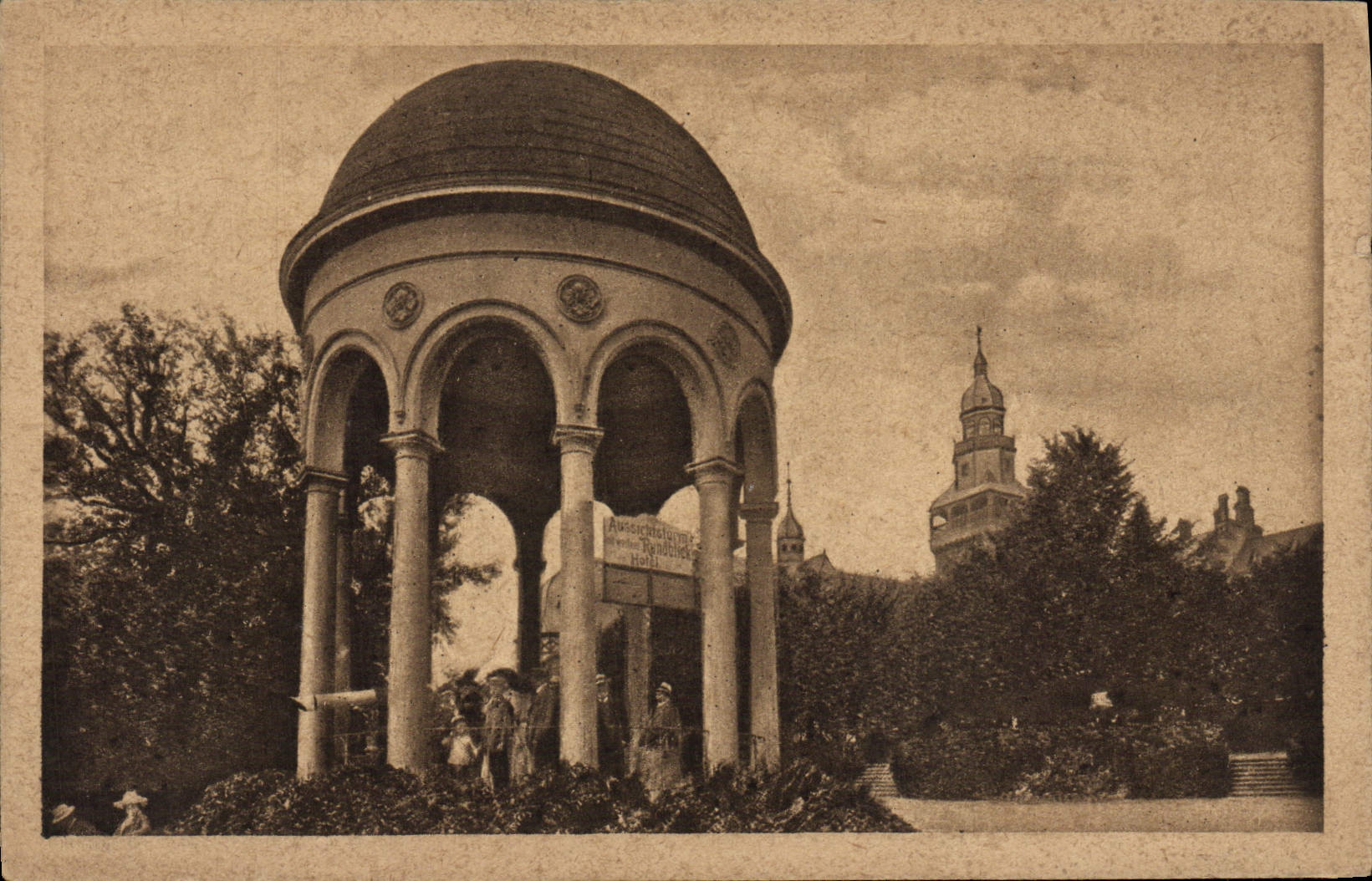 CPA Wiesbaden Tempel auf dem Neroberg mit Restaurant