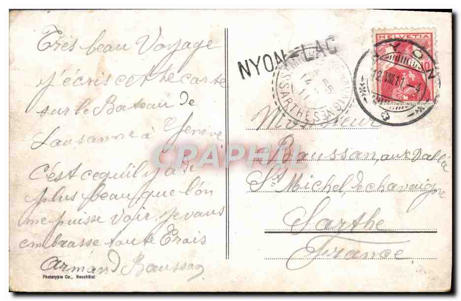 CPA Lac Leman Geneve — Rückseite