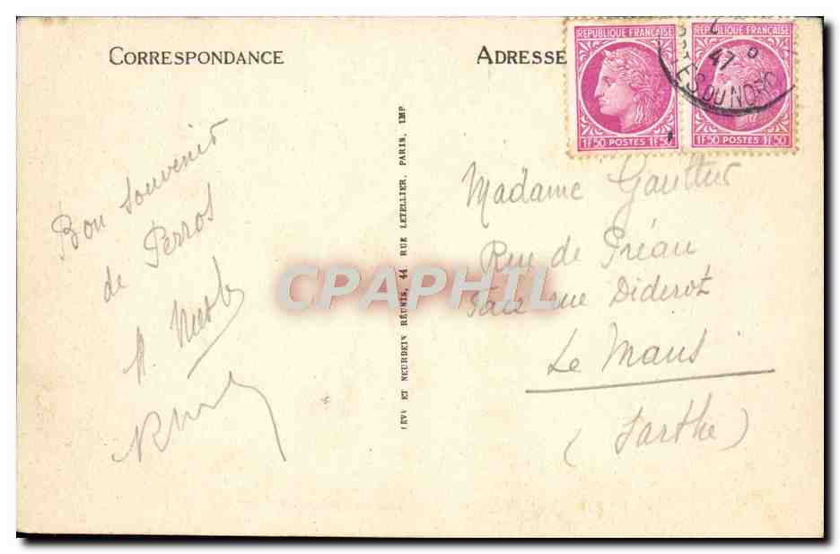 Perros-Guirec — Vue Générale de Trestraou — LL. n°170 — Verso