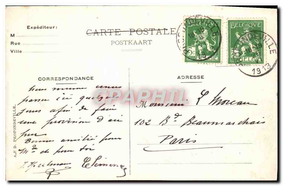CPA Bords De La Meuse Les Rochers En Face De Profondeville — Back