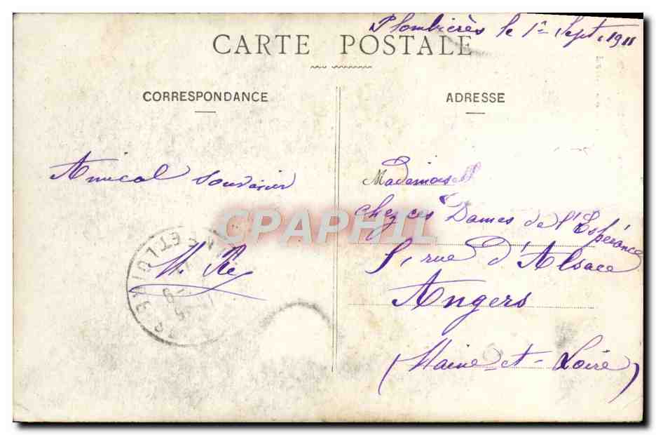 Plombières-les-Bains — Vue prise au Nord — Vosges — Verso