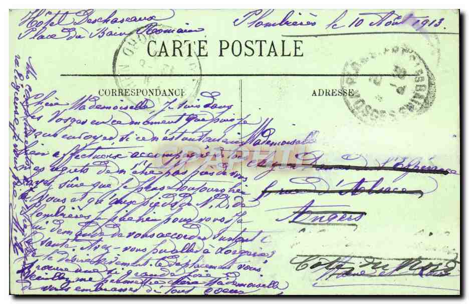CPA Plombieres La Vierge — Rückseite