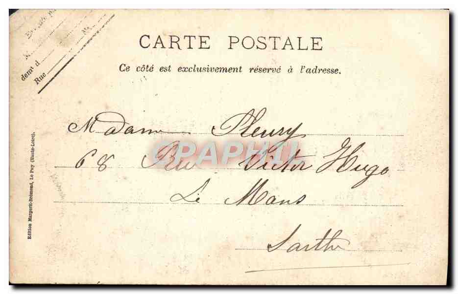 CPA Le Puy Le Chateau Du Pleu Dominant La Ville — Rückseite