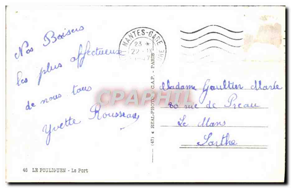 CPA Le Pouliguen Le Port Bateaux — Rückseite