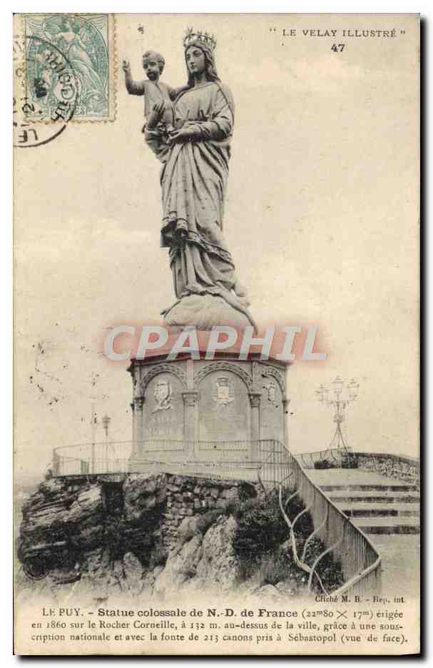 CPA Le Puy Statue colossale de ND de France 