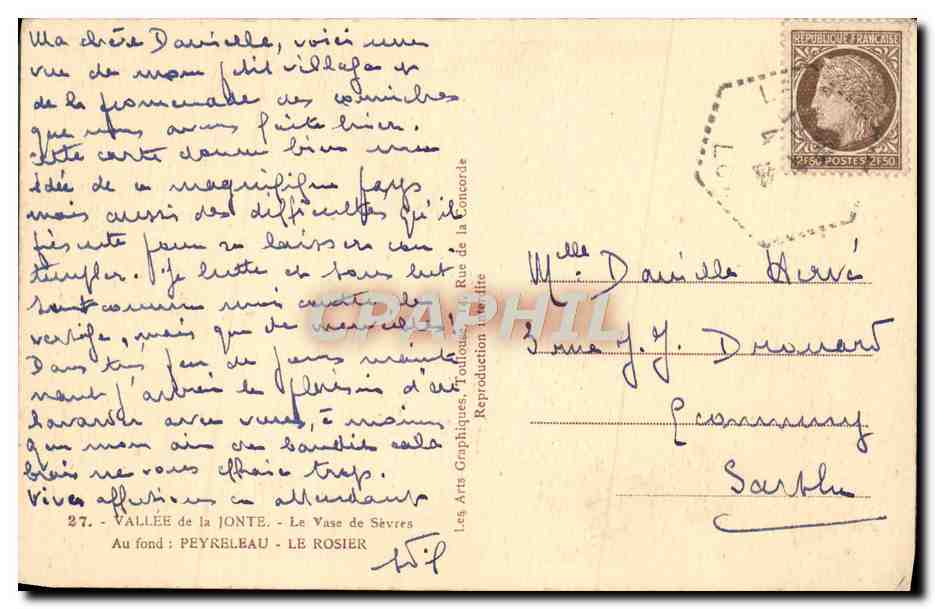 CPA Vallee De La Jonte Le Vese De Sevres Peyreleau Le rosier — Back