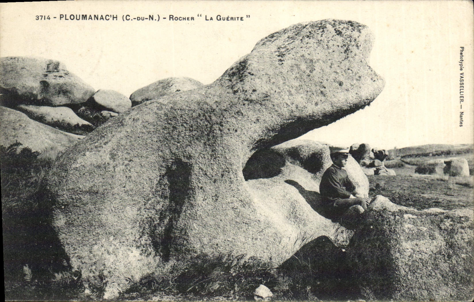 CPA Ploumanac'h Rocher La Guerite Semeuse 5c Vert Perfore AD