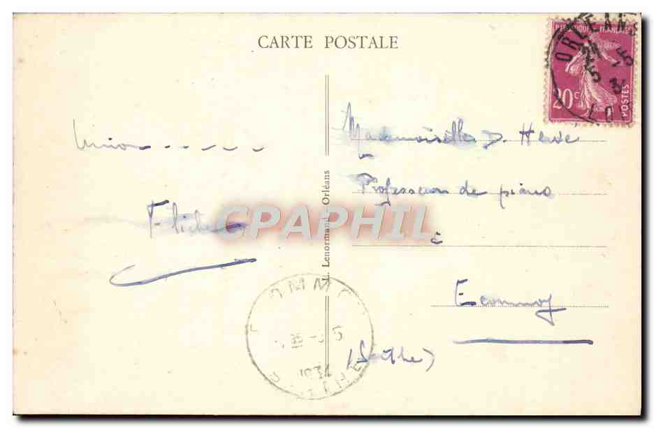 CPA Orleans Vue Generale — Rückseite