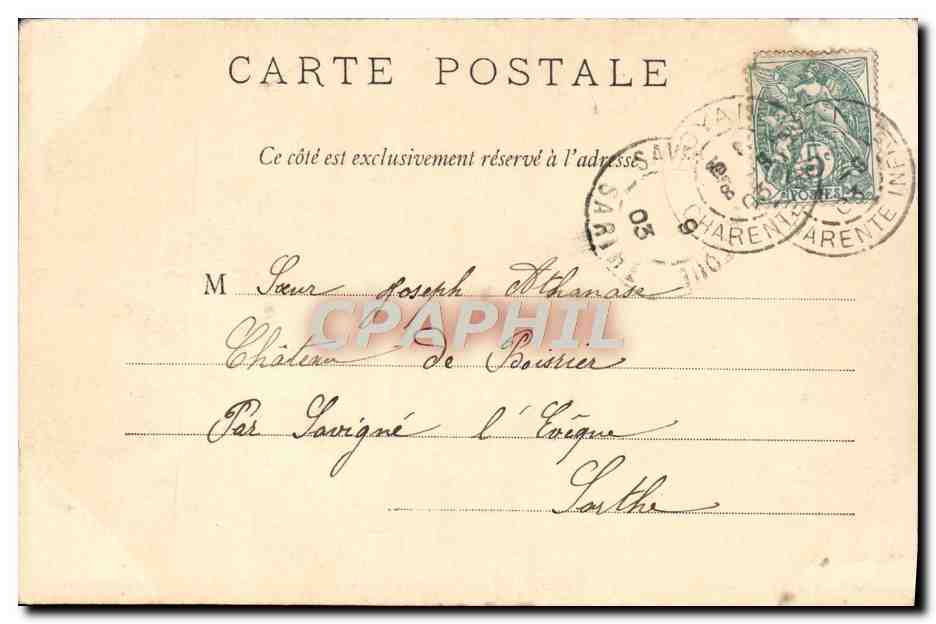 Phare de Cordouan — Royan — J. H. B. Bx. — Reverso