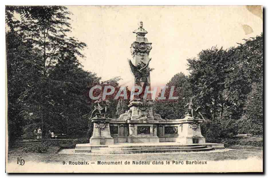 CPA Roubaix Monument De Nadeau Dans Le Parc Barbieux