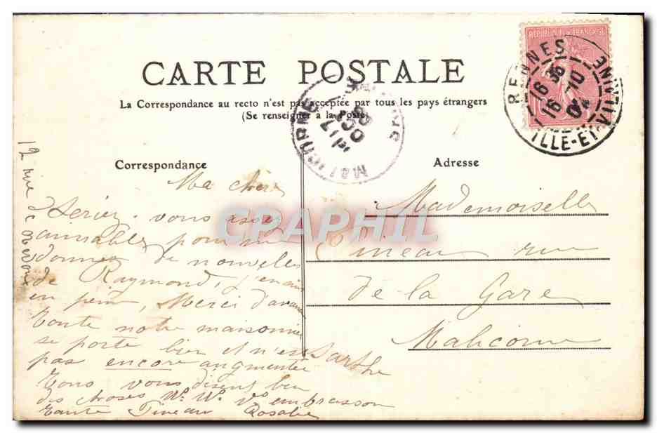 CPA Rennes Le Jardin Des Plantes — Rückseite