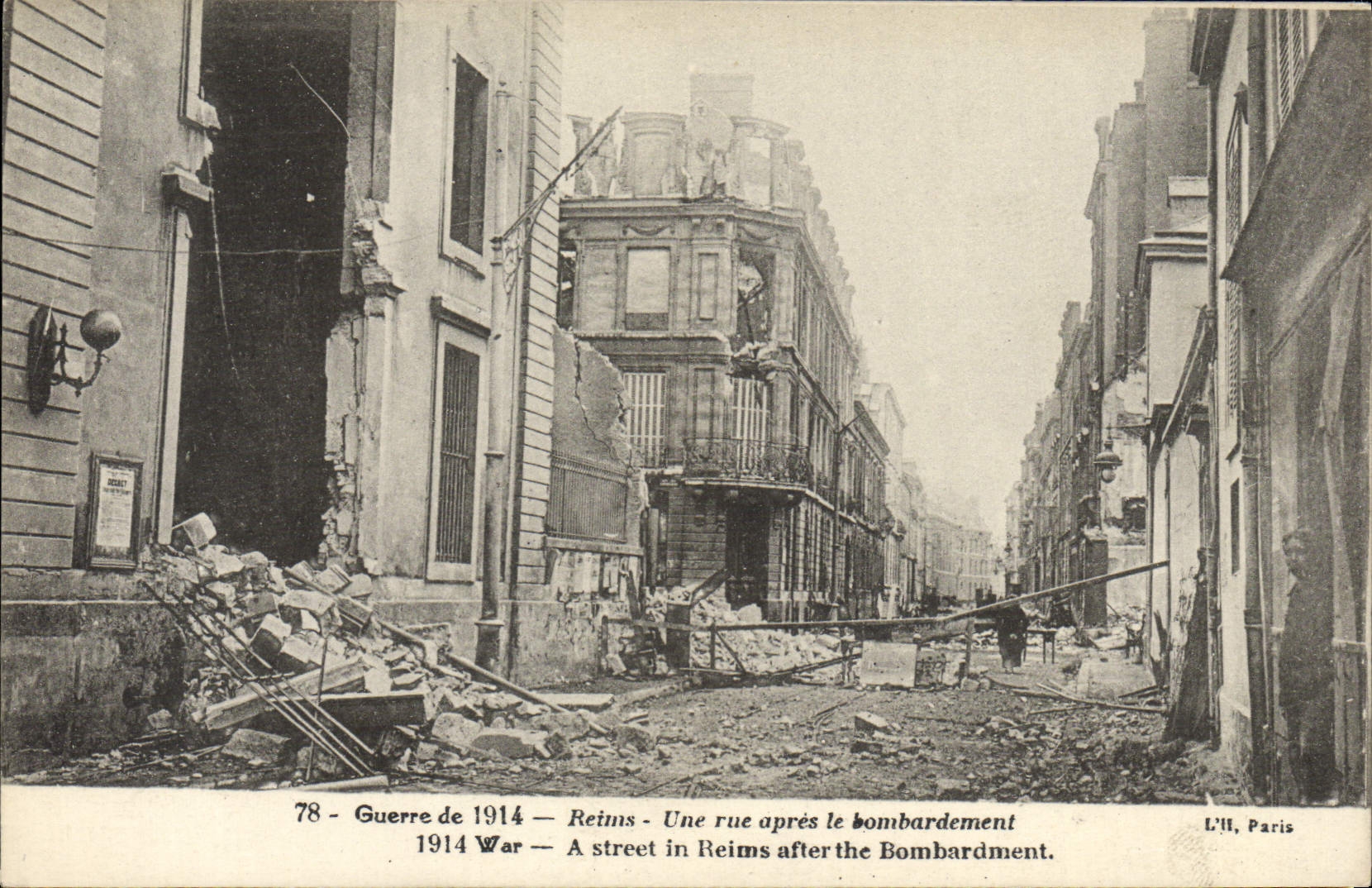 Reims — Une rue après le bombardement — L'II, Paris, n°78