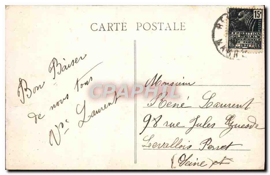 CPA Reims Jardin Colbert — Rückseite