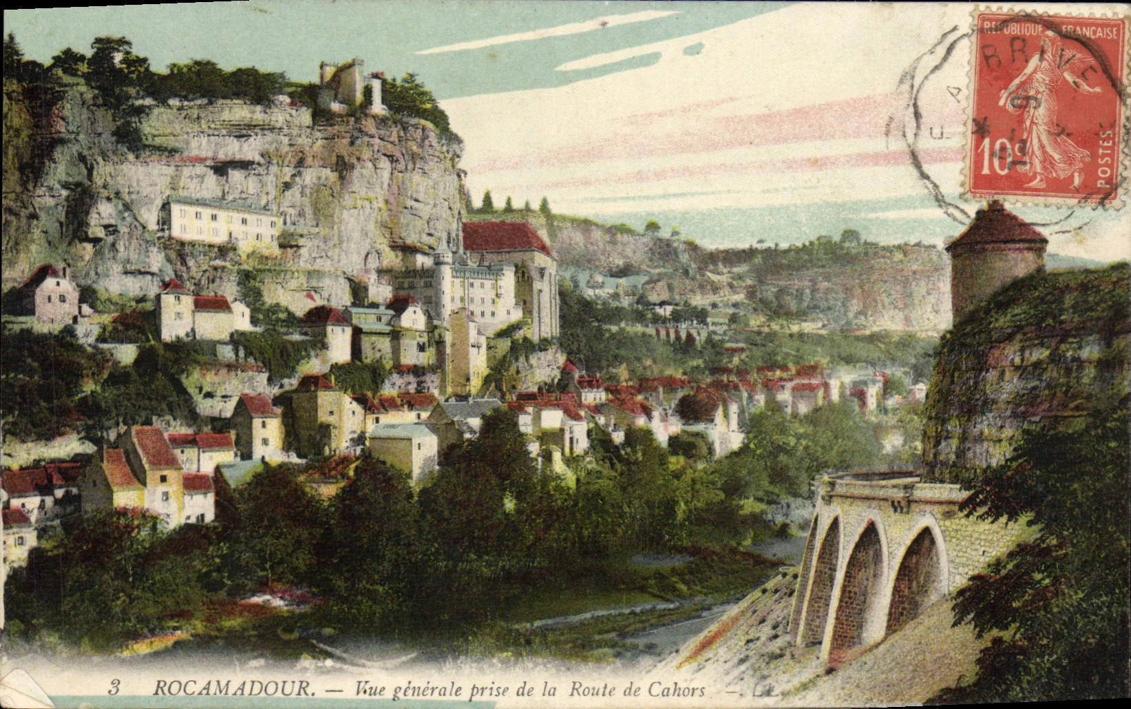 Rocamadour — Vue générale prise de la Route de Cahors — éditeur non identifié, n° de série 3