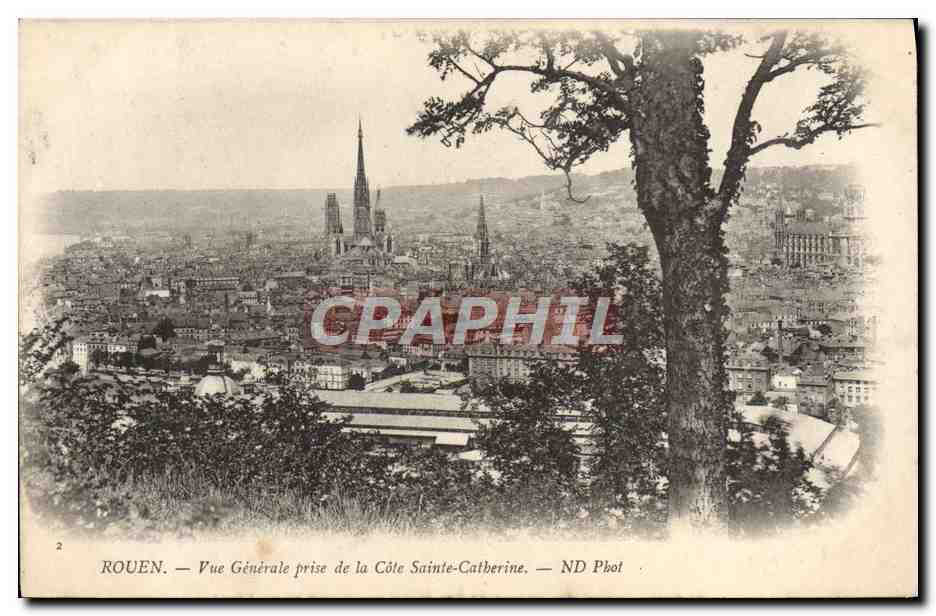 CPA Rouen Vue Generale Prise De La Cote Sainte Catherine