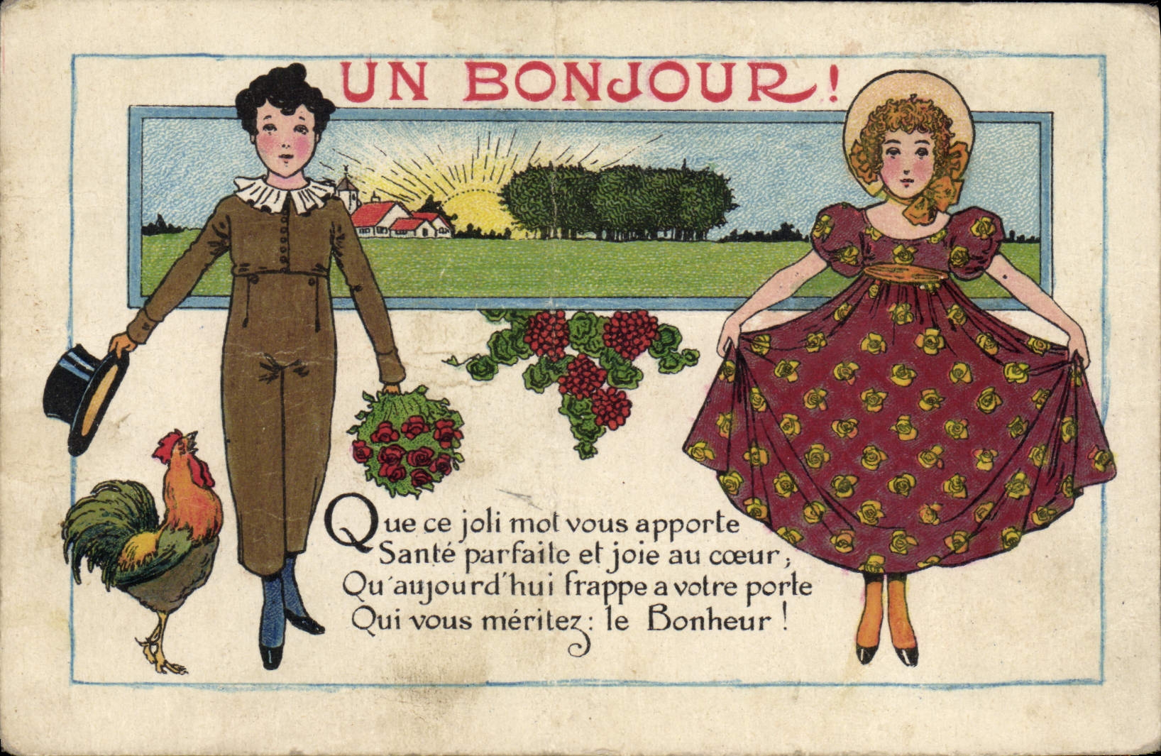 Deux jeunes filles — Bonjour — Éditions SID Paris, N°3 de la série 'Pour ceux qu'on n'oublie pas'