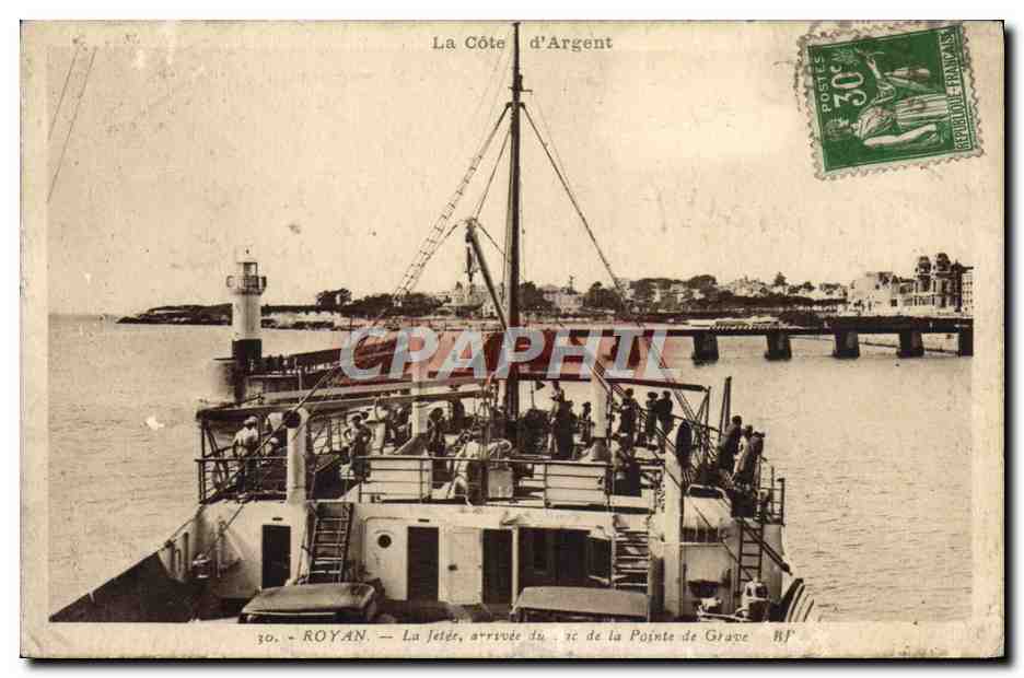 CPA Royan La jetee Bateau
