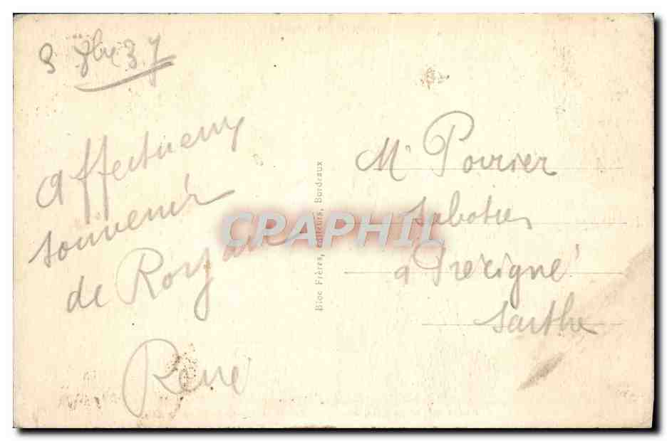 CPA Royan La jetee Bateau — Verso