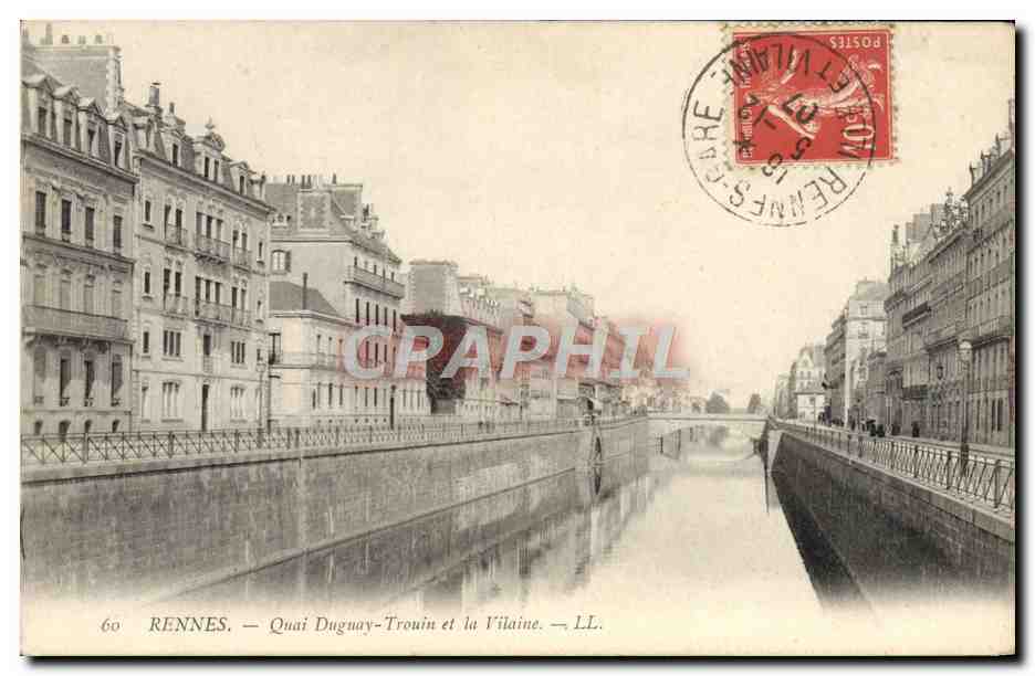 CPA Rennes Quai Dugnay Trouin Et La Vilaine