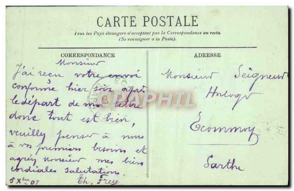CPA Rennes Quai Dugnay Trouin Et La Vilaine — Rückseite