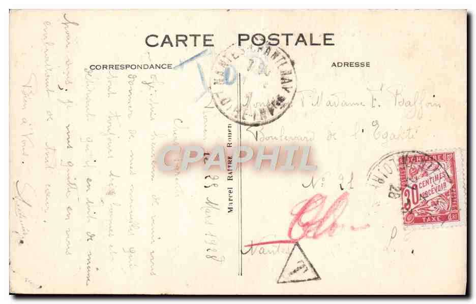 CPA Rouen La Fontaine Sainte Marie — Rückseite