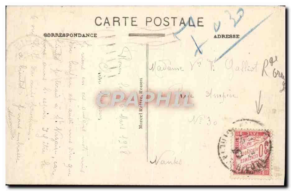 CPA Rouen Les Quais Et Le Pont Transbordeur — Rückseite