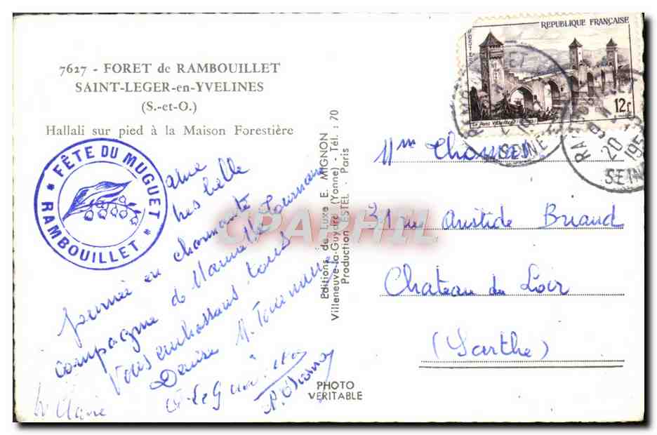 Chasse au cerf — Éditeur E. Mignon — Verso
