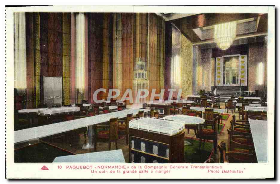 Paquebot « Normandie » — Salle à manger — Photo Desboutin