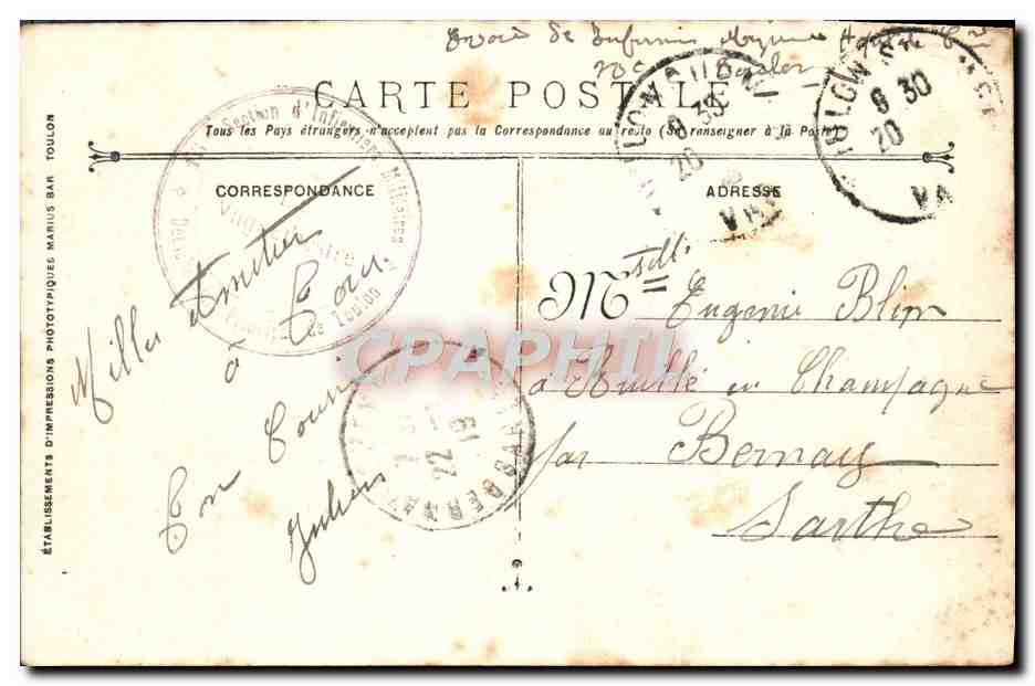 CPA Jurien De La Graviere Croiseur cuirasse Bateau — Verso