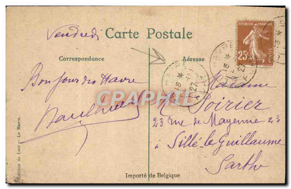 Paquebot La France, Havre—New York — Édition de Laet — Reverso