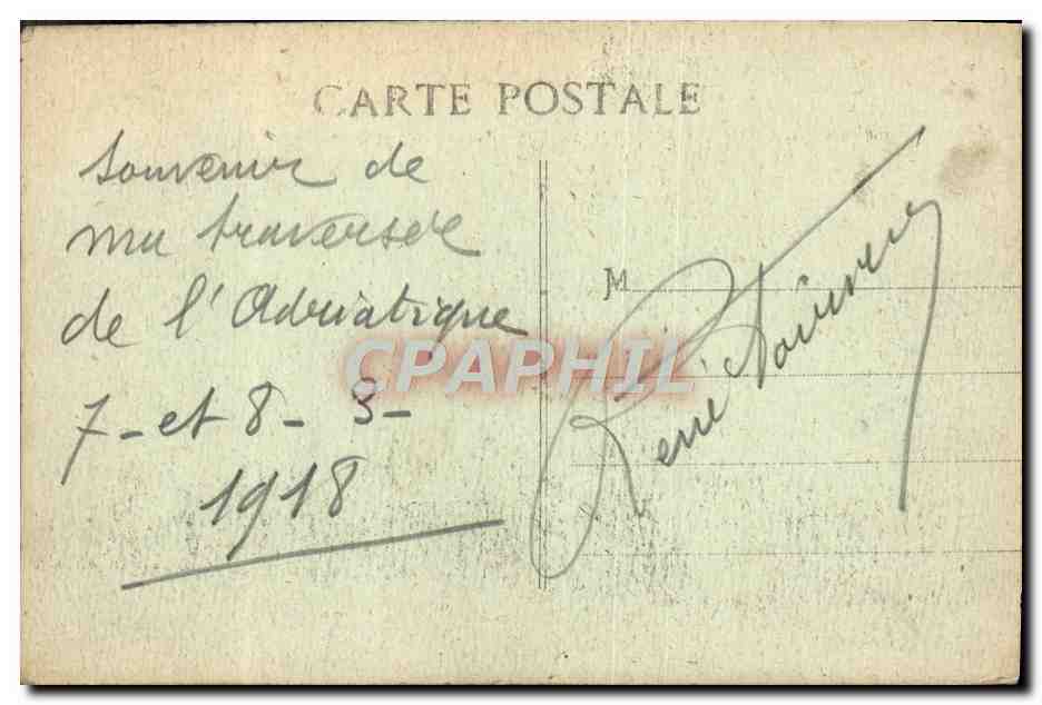 Kruiser D'Entrecasteaux — Oriëntcampagne 1914-1918 — H. Crimaud Fils & Cie, Rue Mazendoot, Marseille — Achterkant