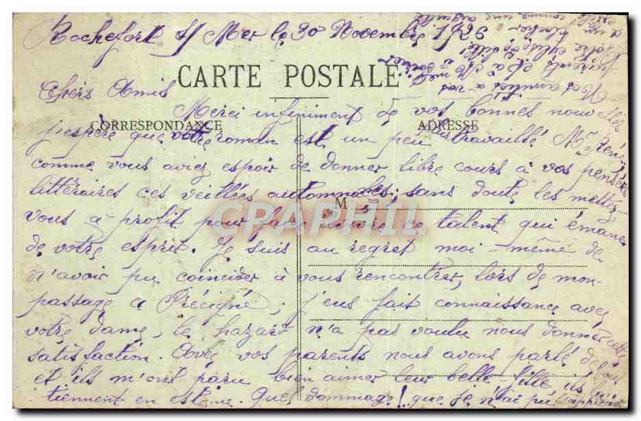 CPA Rochefort sur mer Croiseur descendant la Charente — Reverso