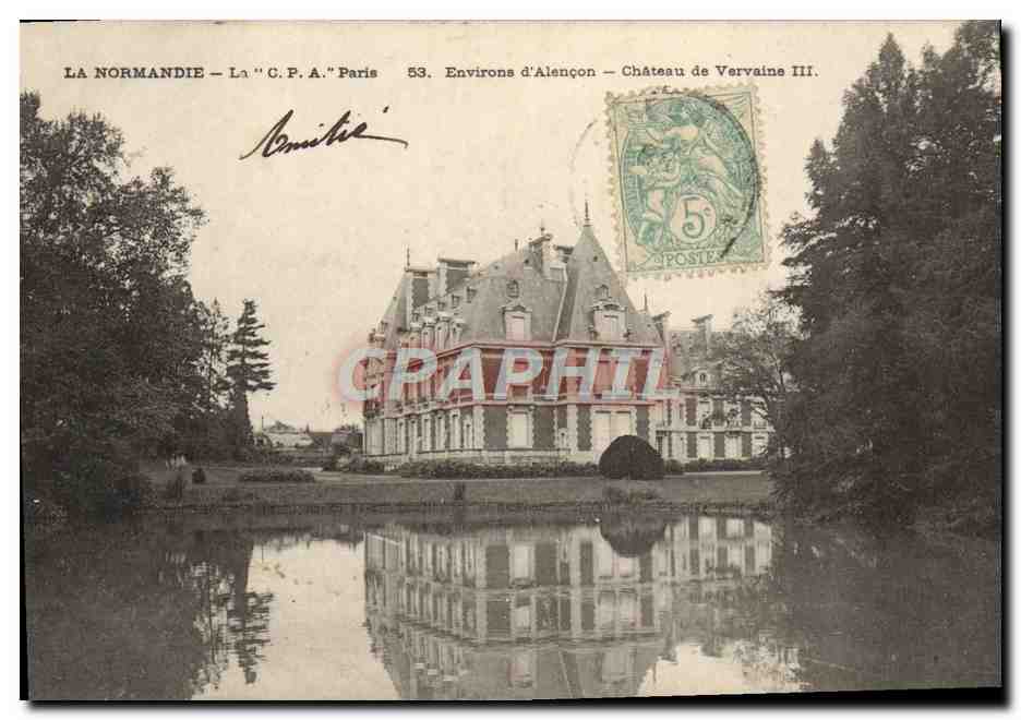 CPA La Normandie Environs d'Alencon Chateau de Vervaine III