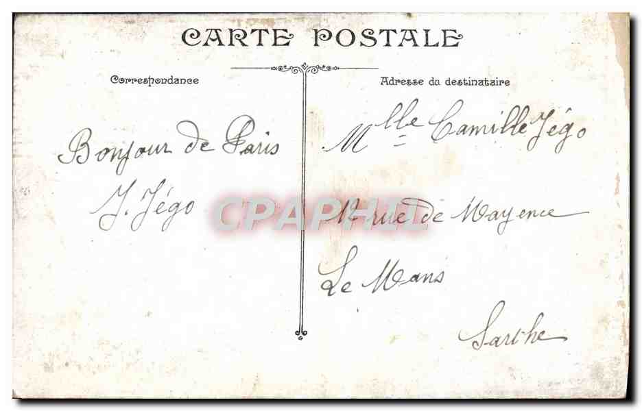 CPA Paris Le pont au change et place du Chatelet — Rückseite