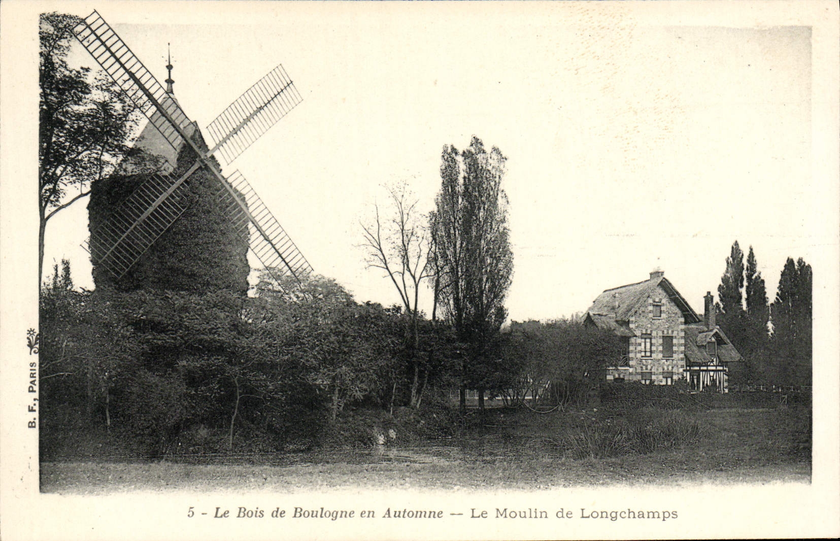 Le Bois de Boulogne en Automne — Le Moulin de Longchamps — B.F. Paris
