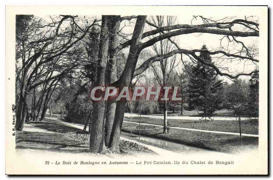 CPA Le Bois de Boulogne en Automne Le Prc Catelan ile du Chalet de Bengali