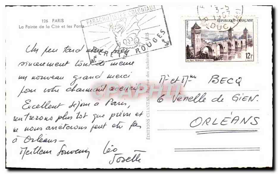 Paris — La Pointe de la Cité et les Ponts — Chantal — Rückseite