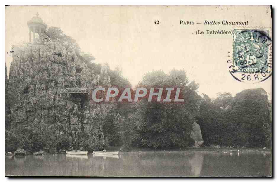 CPA Paris Buttes Chaumont Le Belvedere