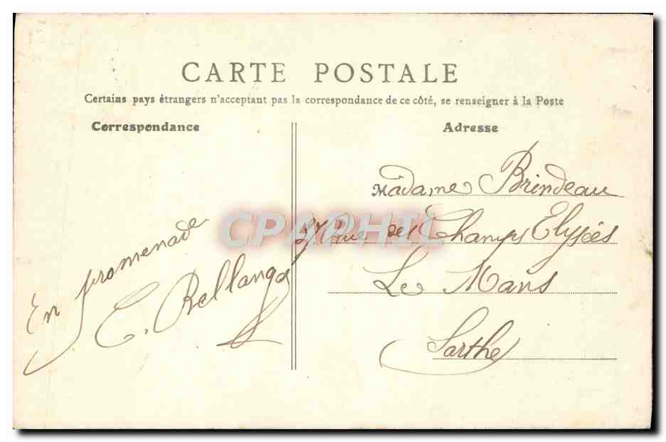 CPA Paris L'Obelisque — Rückseite