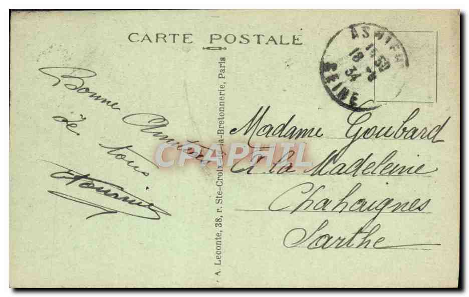 CPA Paris Notre Dame  — Verso