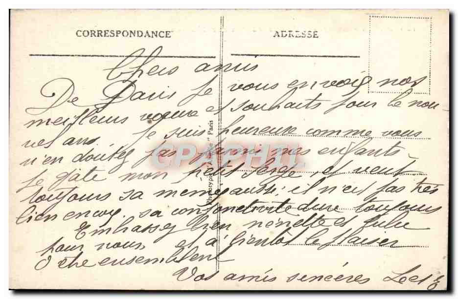 CPA Paris Carrefour Vaugirard Pasteur Chateau — Rückseite