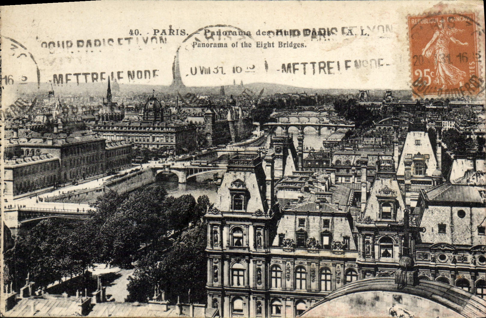 Paris — Panorama des huit ponts — Les Éditions Artistiques - A. L.