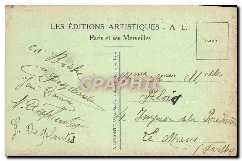 Paris — Panorama des huit ponts — Les Éditions Artistiques - A. L. — Rückseite