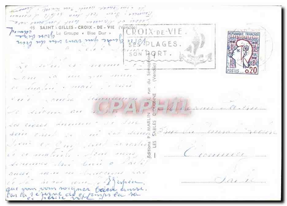 CPM Saint Gilles Croix De Vie Le groupe Bise Dur — Verso