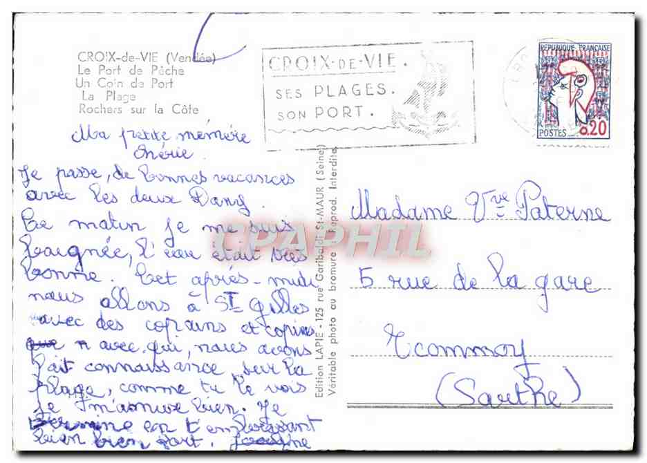 CPM Croix De Vie Le Port de peche Un coin du port La plage Rochers sur la cote — Verso