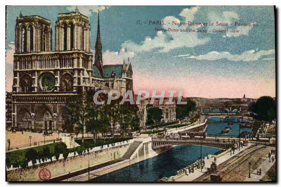 CPA Paris Notre Dame et la Seine Panorama