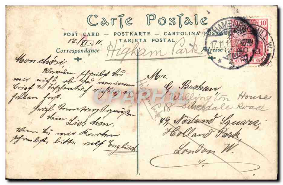CPA Paris Bois de Boulogne La Cascade  — Verso